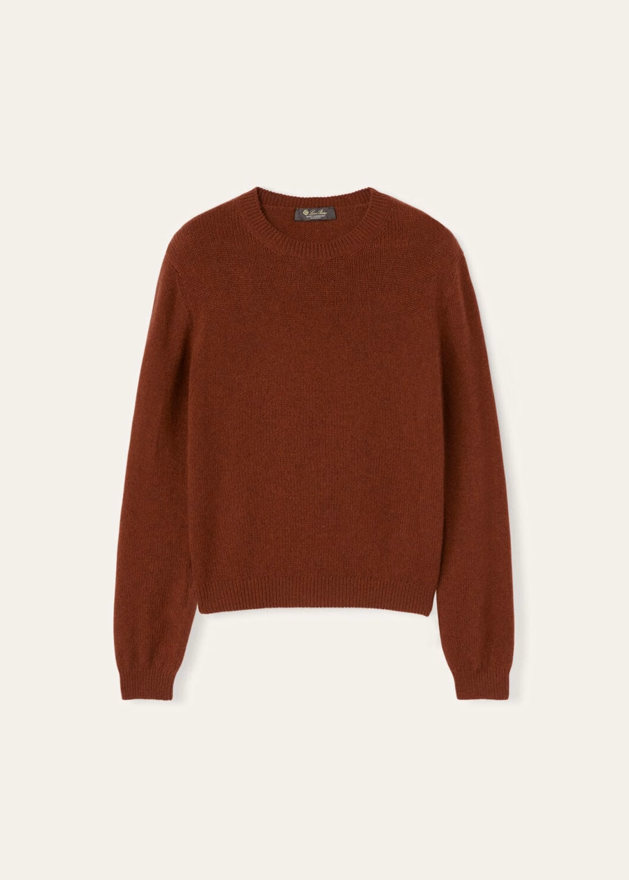 Fobello Crewneck Baby Cashmere Dark Maple Leaf Melange