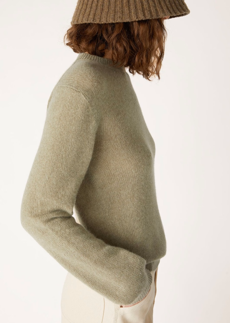Fobello Crewneck Baby Cashmere Coriander Seed Melange