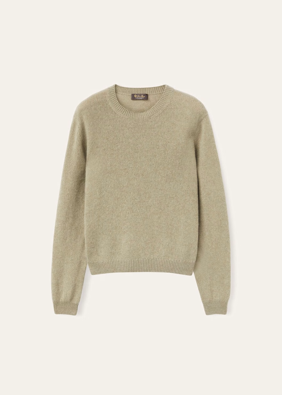 Fobello Crewneck Baby Cashmere Coriander Seed Melange