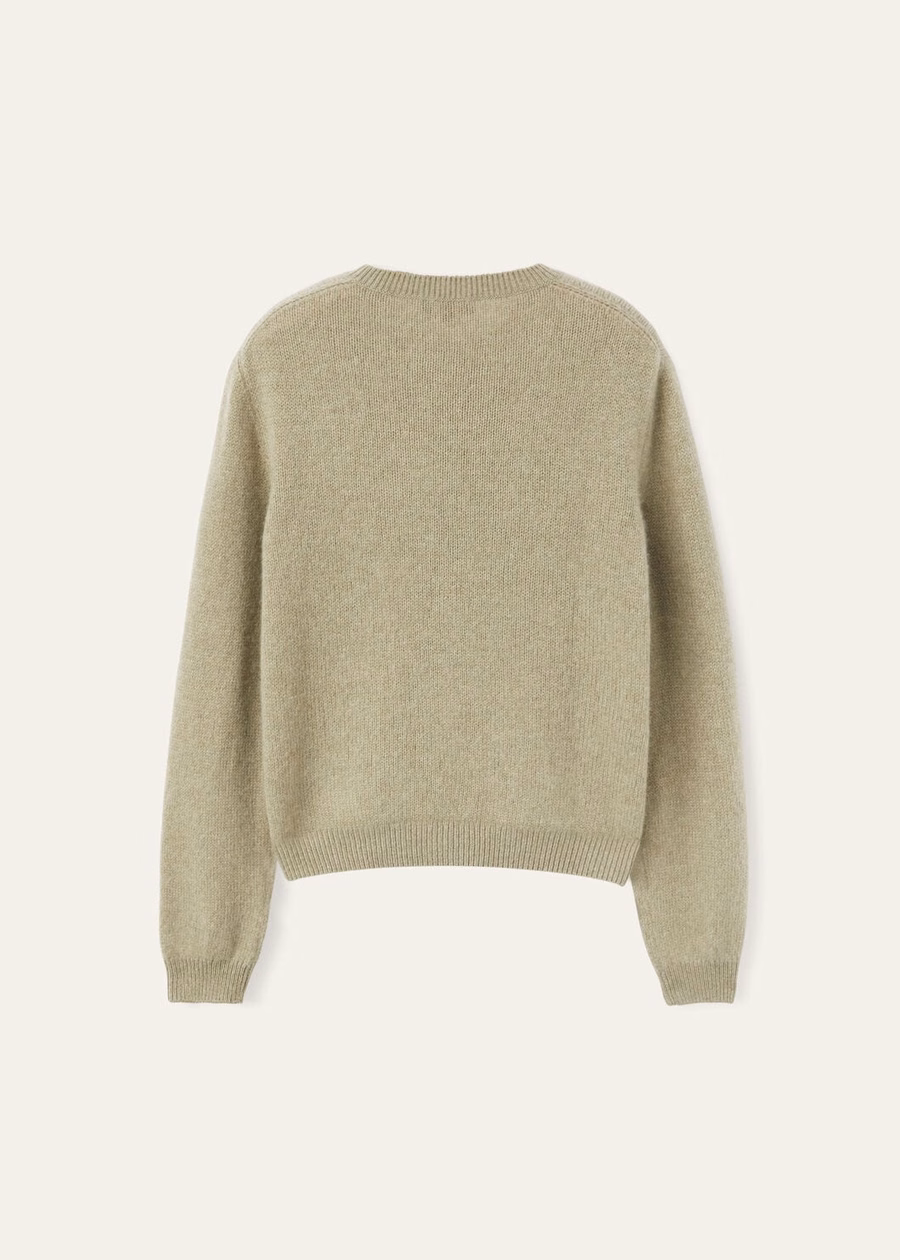 Fobello Crewneck Baby Cashmere Coriander Seed Melange