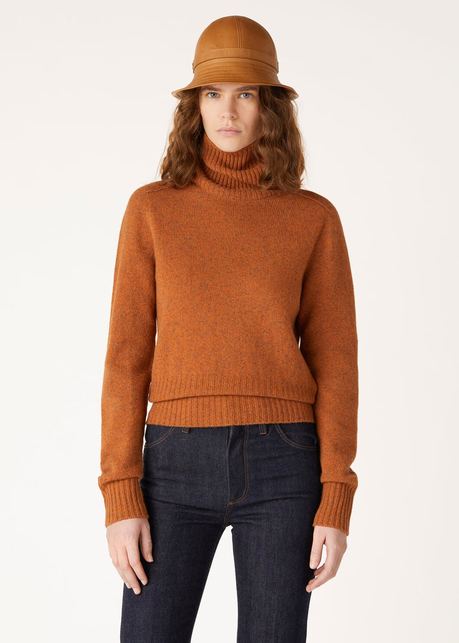 Mastallone Turtleneck Virgin Wool Siena/Hazelnut