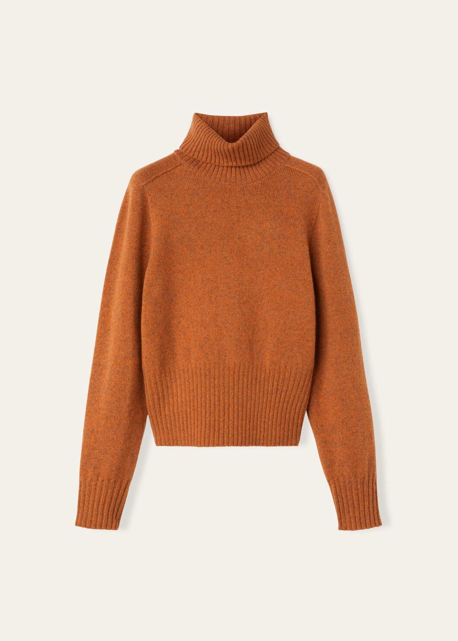 Mastallone Turtleneck Virgin Wool Siena/Hazelnut