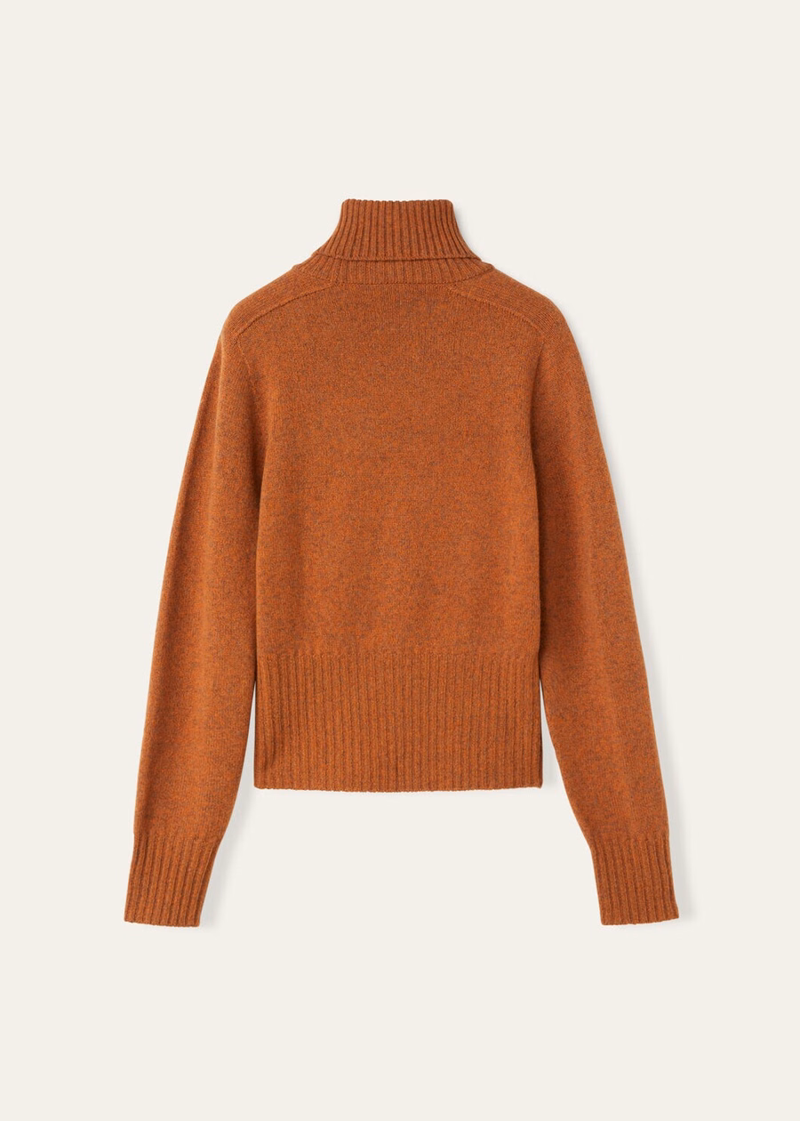 Mastallone Turtleneck Virgin Wool Siena/Hazelnut