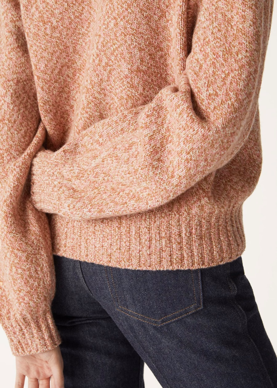 Mastallone Crewneck Virgin Wool Chalk/Sand Rose