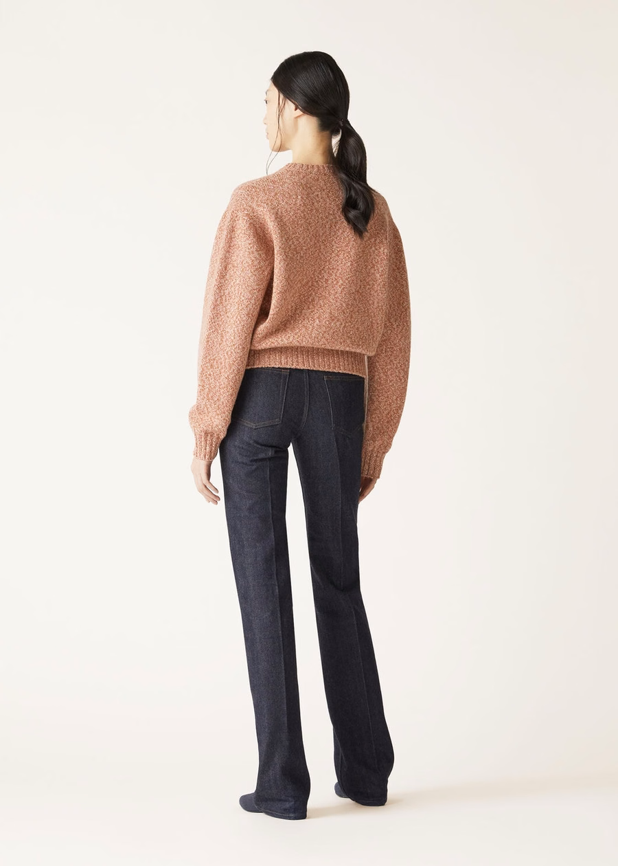 Mastallone Crewneck Virgin Wool Chalk/Sand Rose