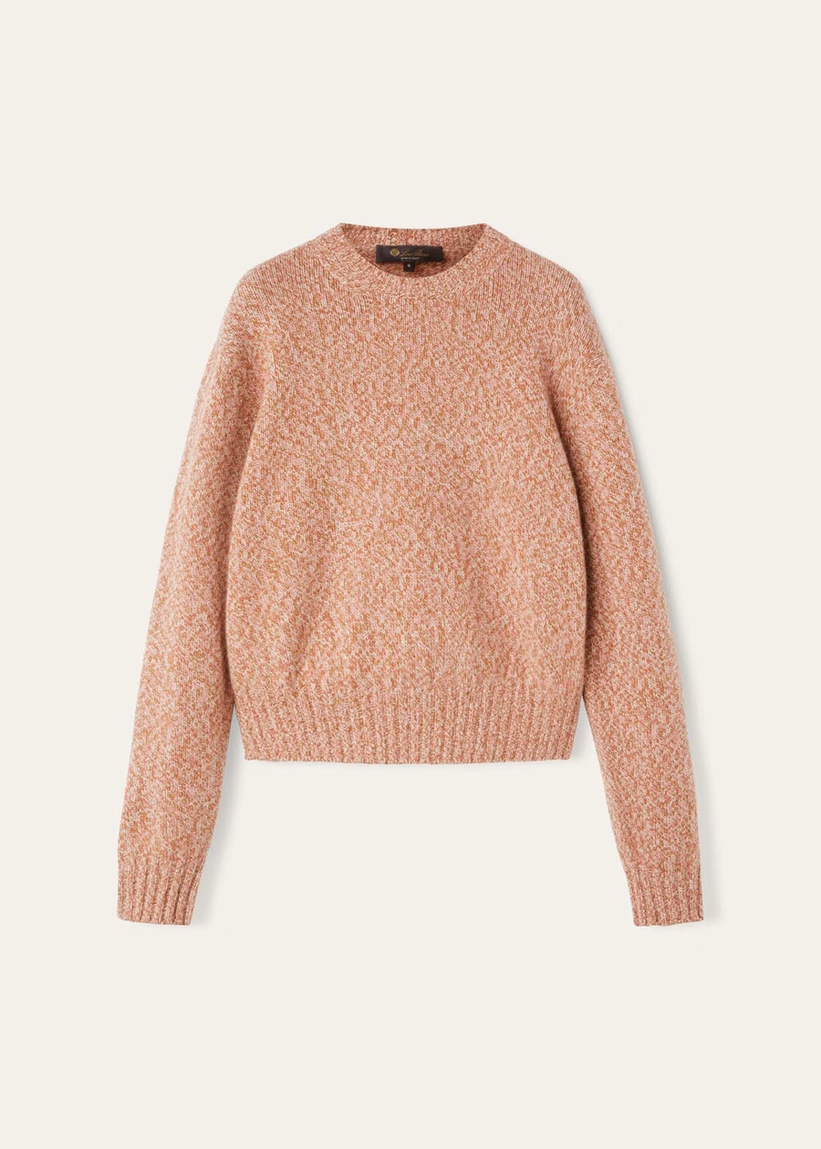Mastallone Crewneck Virgin Wool Chalk/Sand Rose