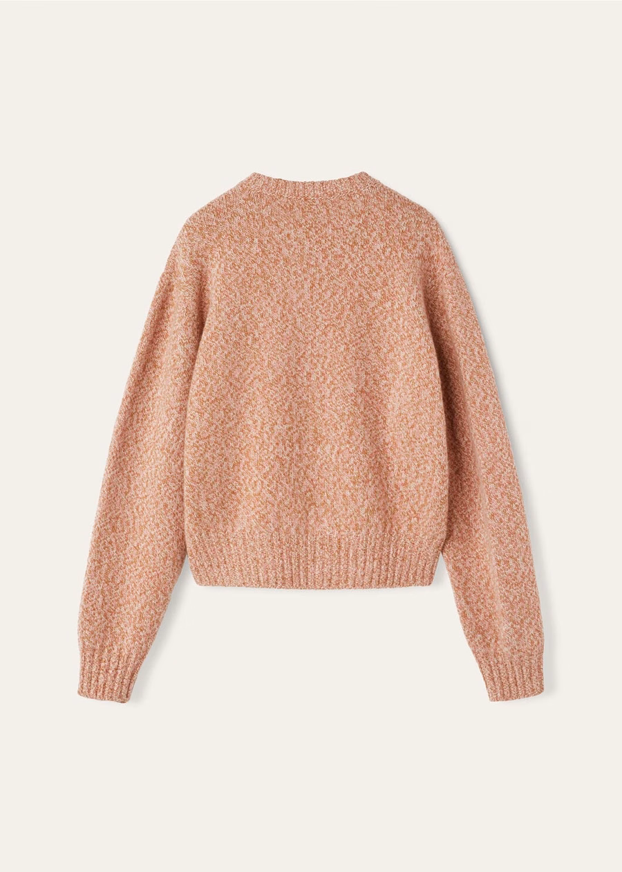 Mastallone Crewneck Virgin Wool Chalk/Sand Rose
