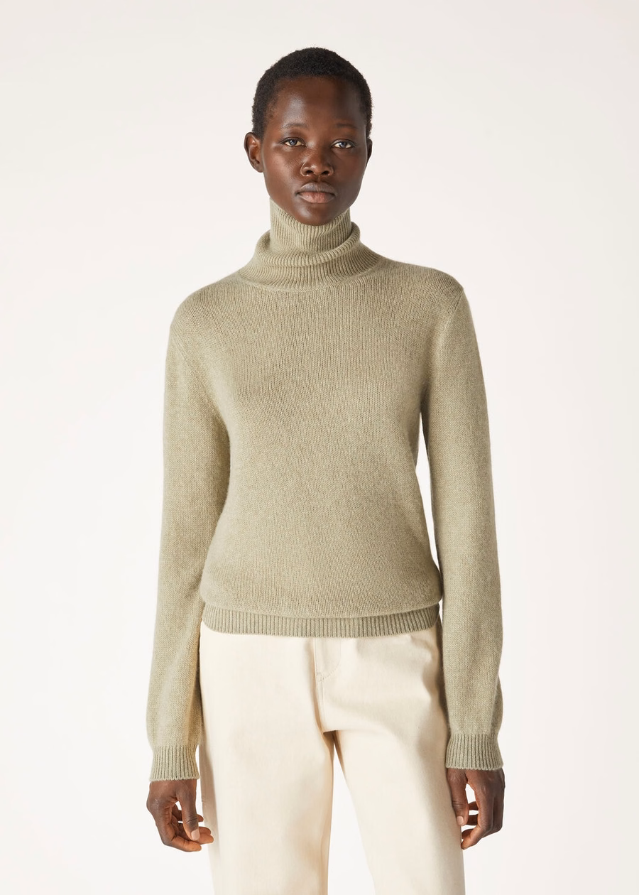 Fobello Turtleneck Baby Cashmere Coriander Seed Melange