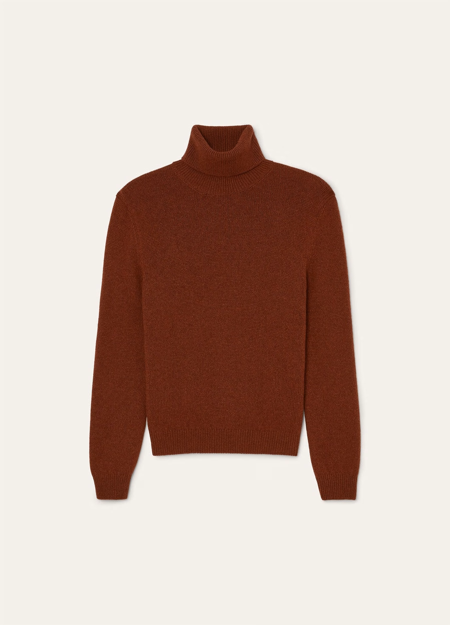 Fobello Turtleneck Baby Cashmere Dark Maple Leaf Melange