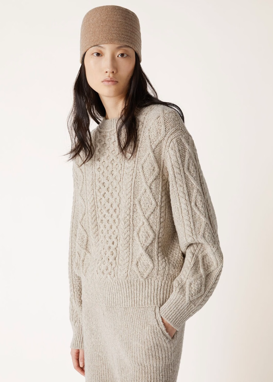 Valduggia Crewneck Cashmere Garden Sand