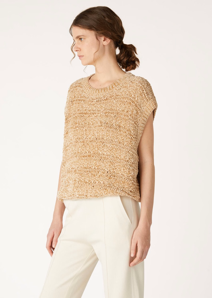 Val D'egua Crewneck Silk Gold Sand