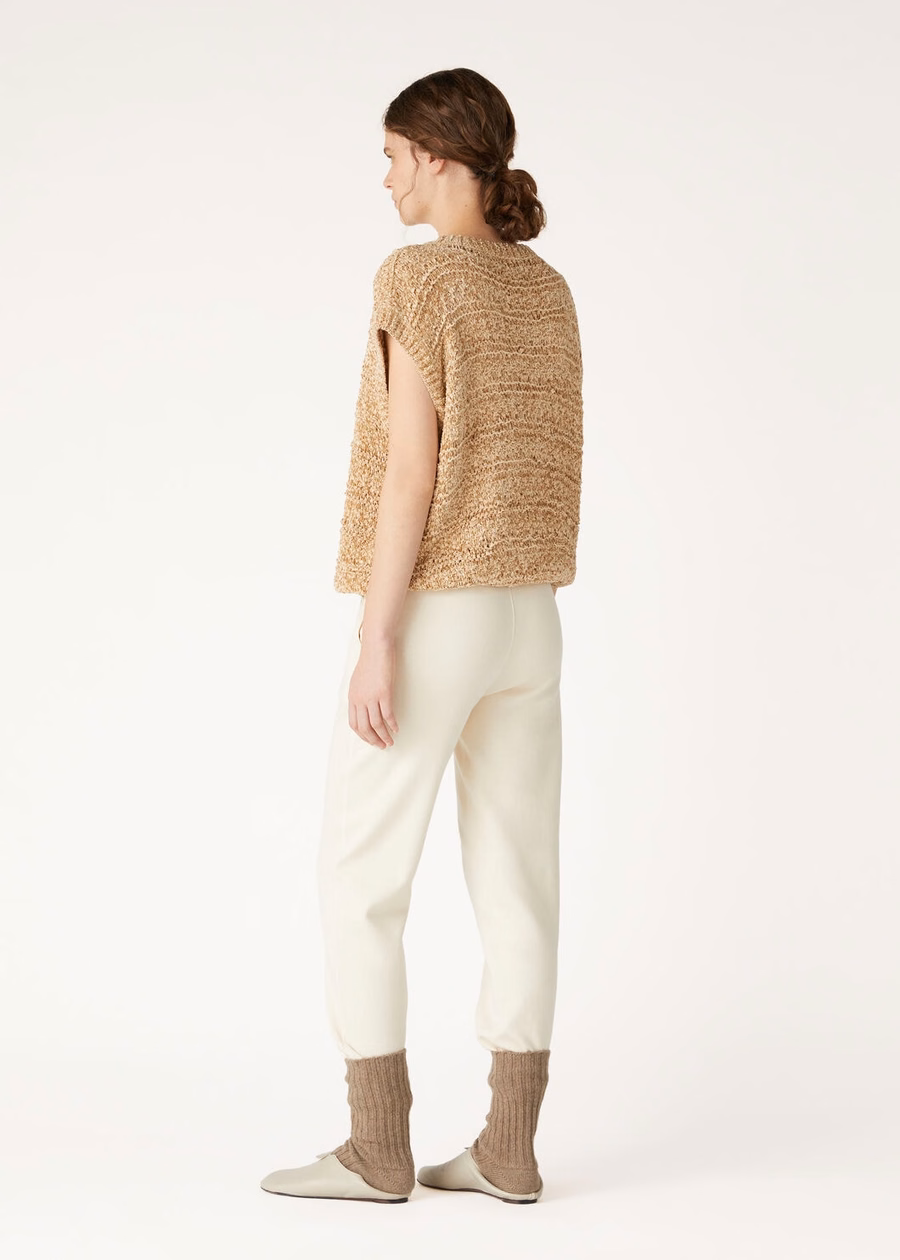 Val D'egua Crewneck Silk Gold Sand