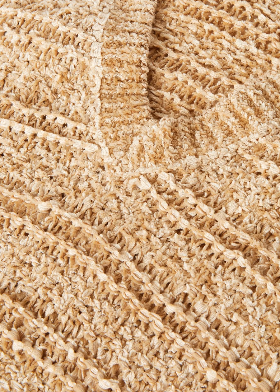 Val D'egua Silk Gold Sand V-neck Sweater