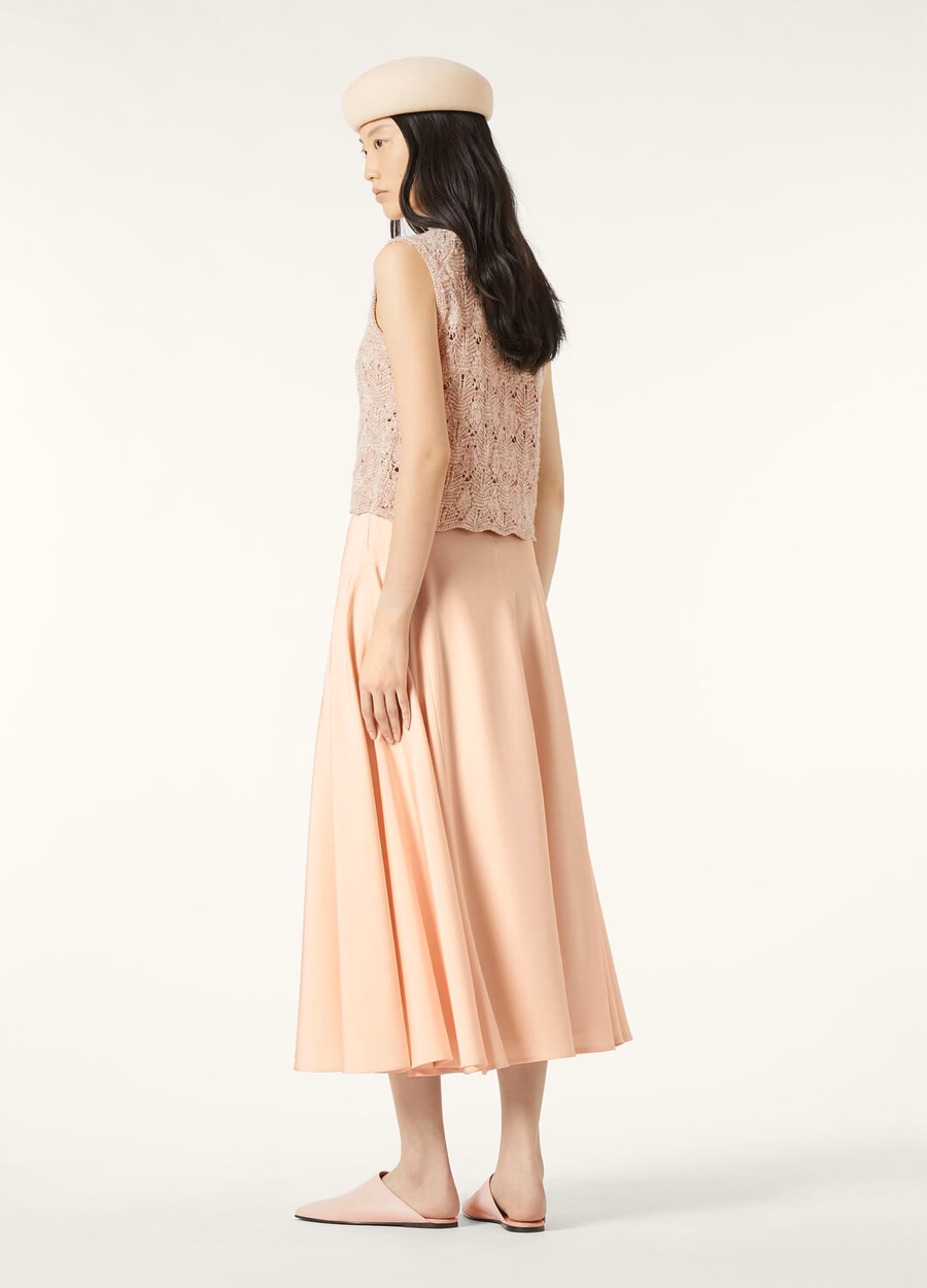 Verbania Crewneck In Silk Cashmere Dried Flower Petals