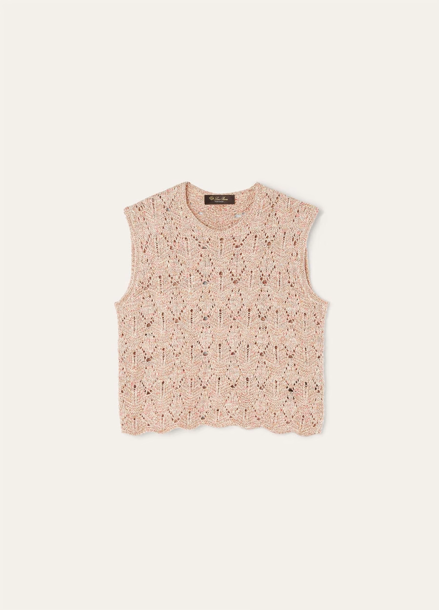 Verbania Crewneck In Silk Cashmere Dried Flower Petals