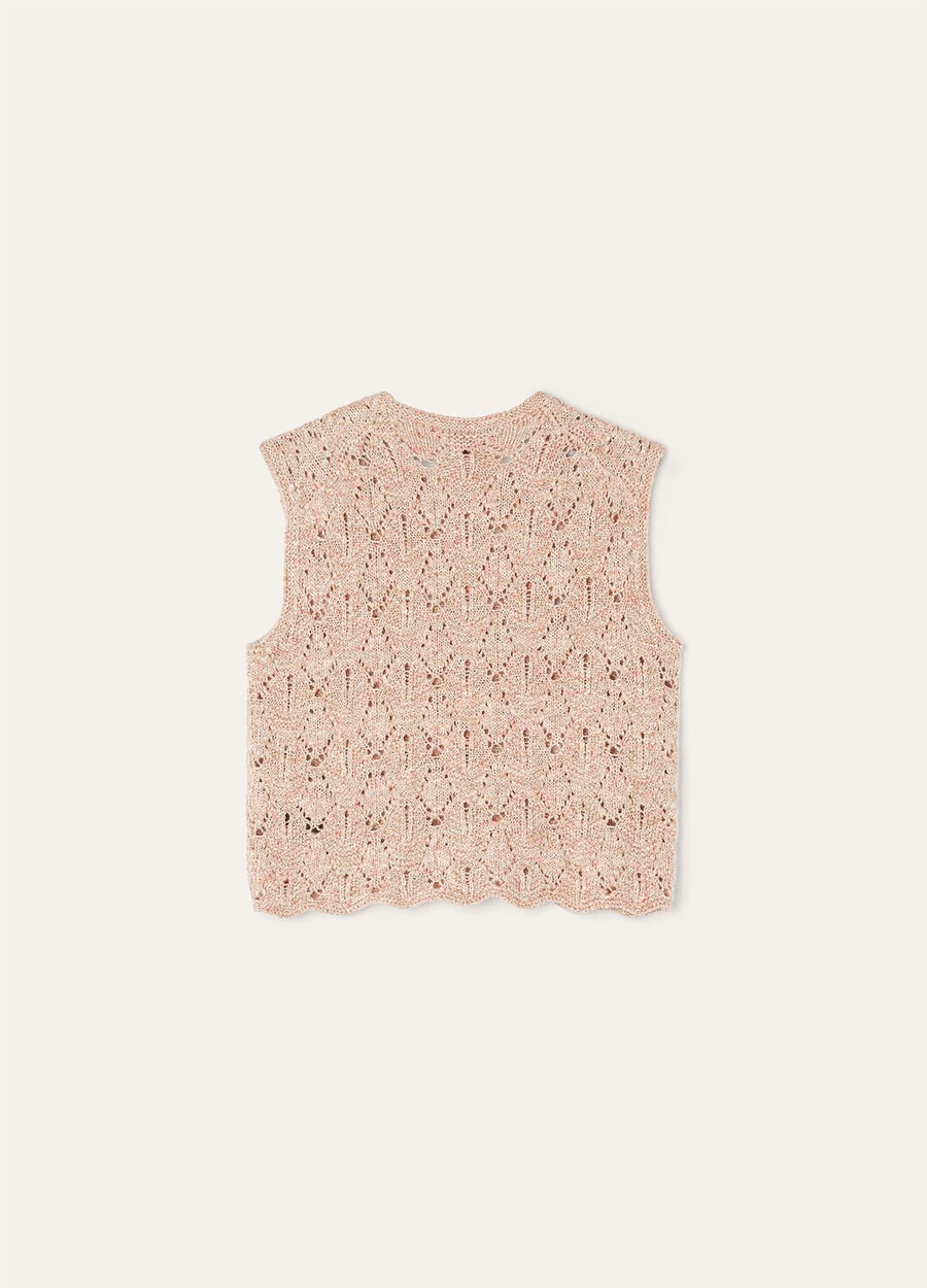 Verbania Crewneck In Silk Cashmere Dried Flower Petals