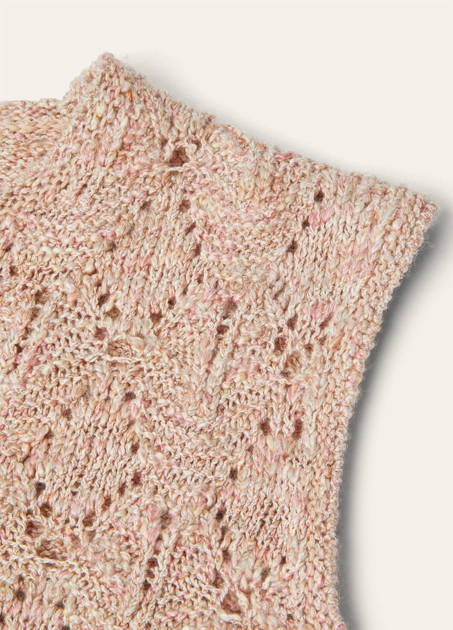 Verbania Crewneck In Silk Cashmere Dried Flower Petals
