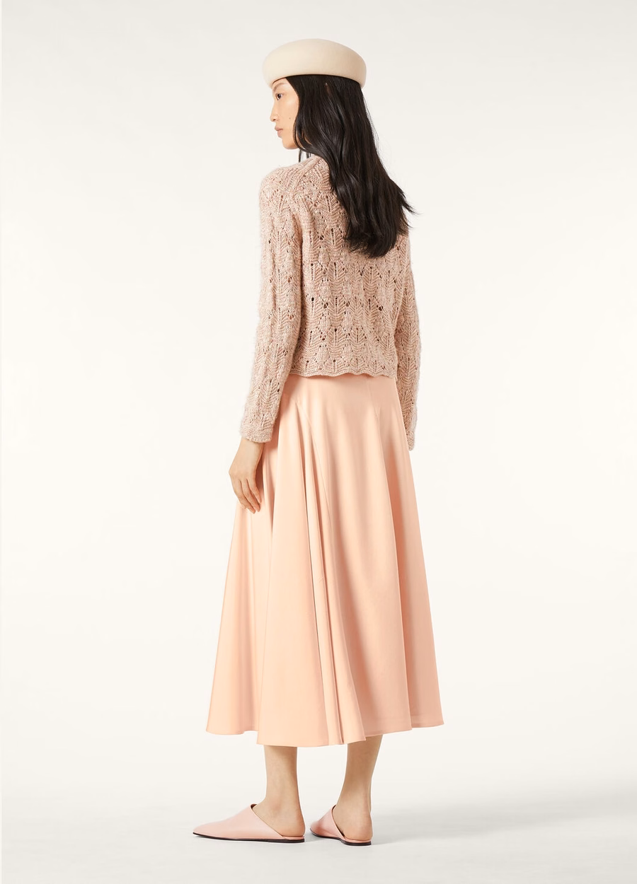 Verbania Cardigan In Silk Cashmere Dried Flower Petals