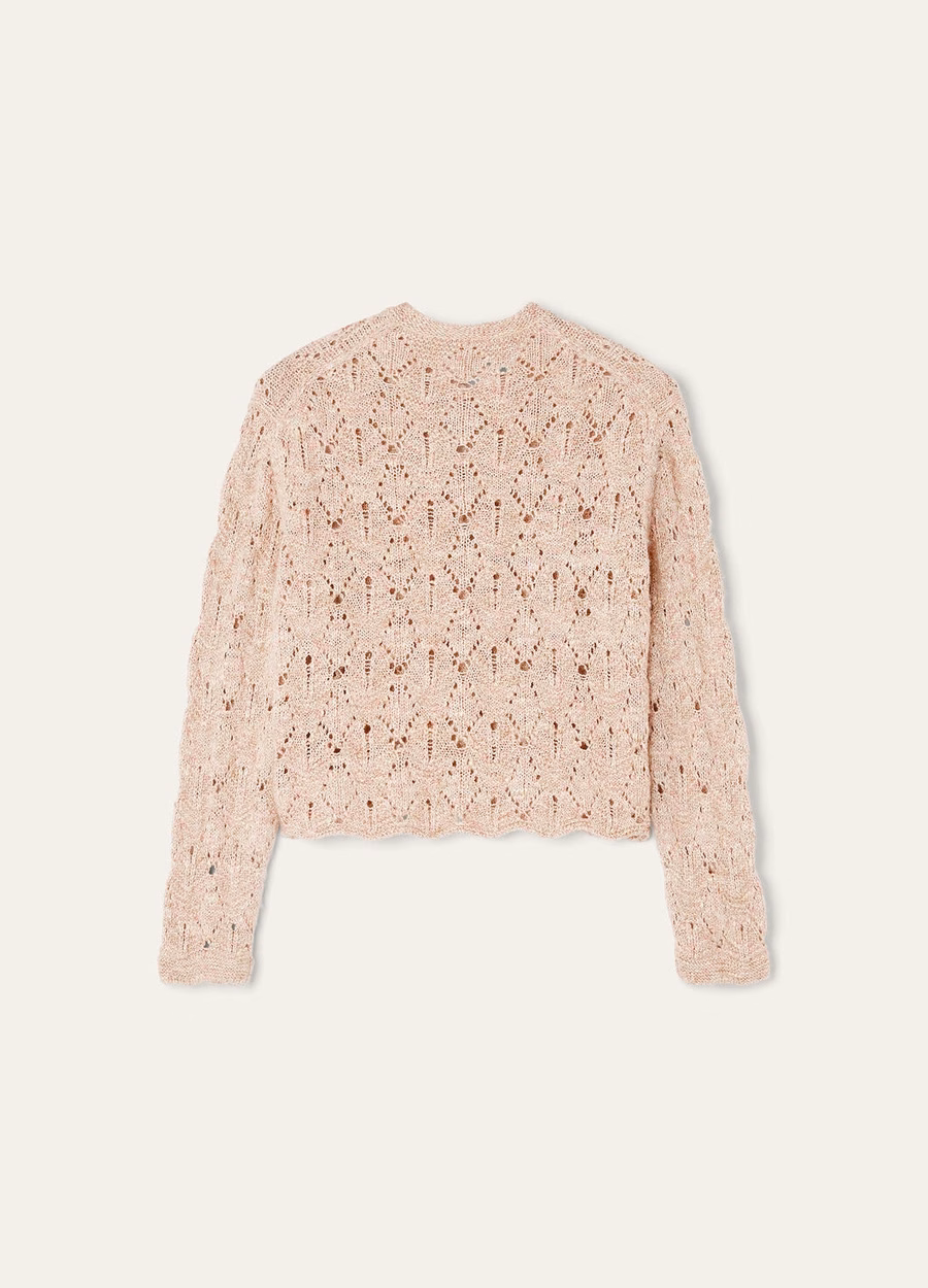 Verbania Cardigan In Silk Cashmere Dried Flower Petals