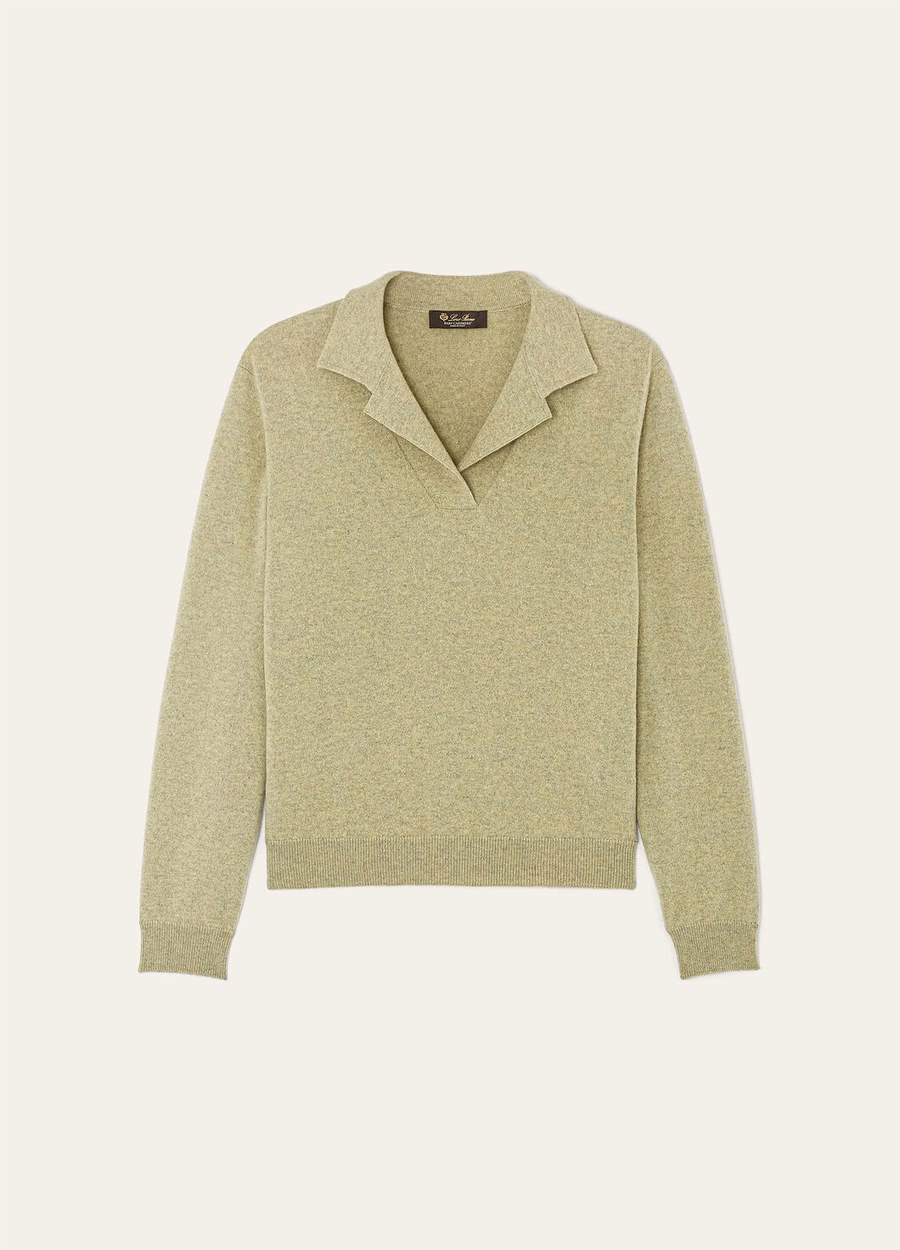 Arona Baby Cashmere Polo Shirt Woodland Green