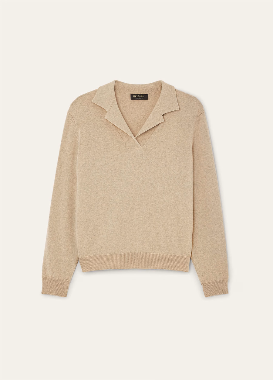 Arona Baby Cashmere Maple Walnut Melange Polo Shirt