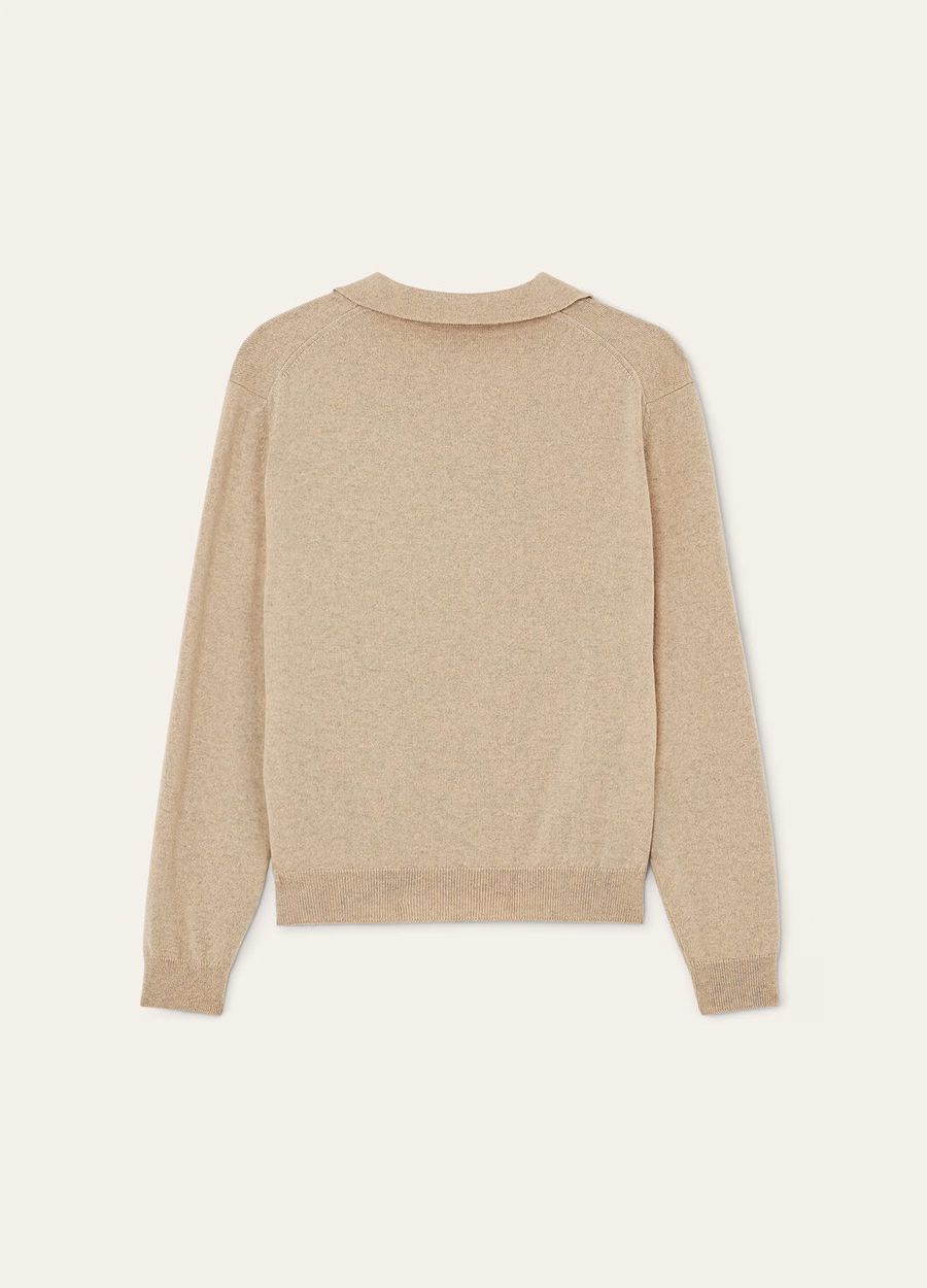 Arona Baby Cashmere Maple Walnut Melange Polo Shirt
