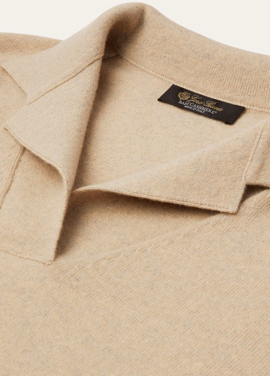 Arona Baby Cashmere Maple Walnut Melange Polo Shirt