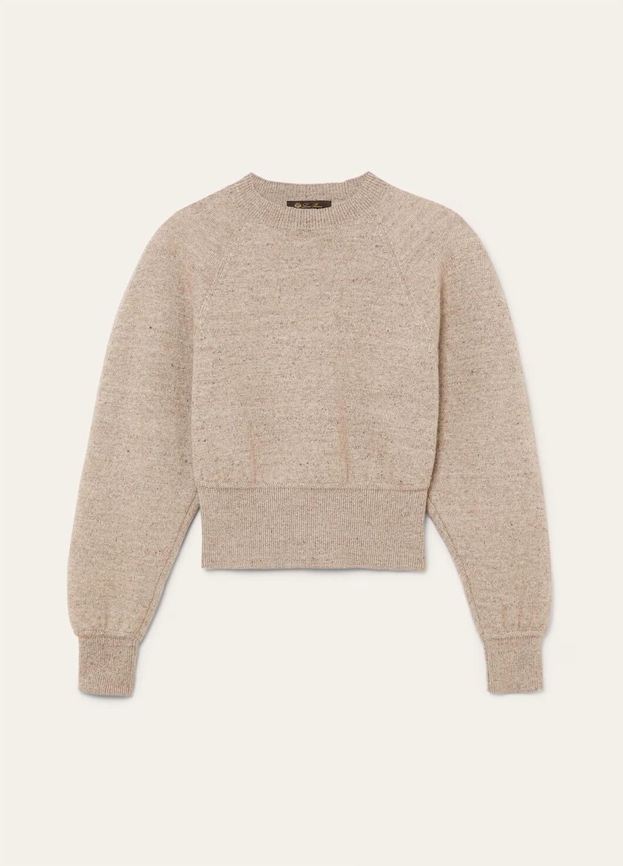 Feriolo Crewneck In Silk Cashmere Delicate Bark