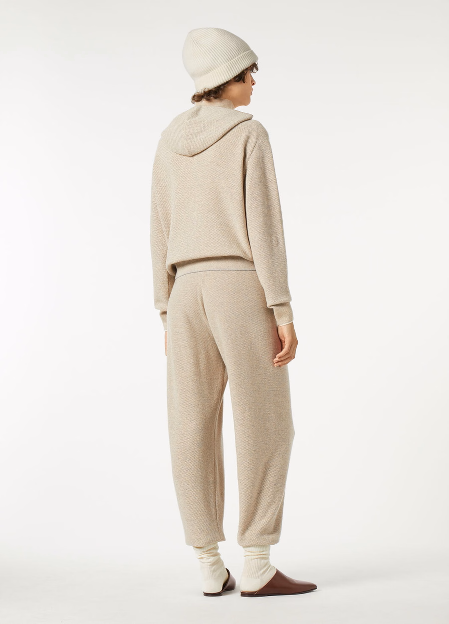 Varallo Baby Cashmere Hooded Bomber Jacket Magnolia Petale