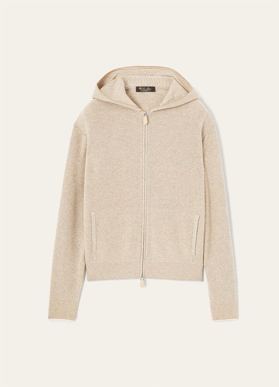 Varallo Baby Cashmere Hooded Bomber Jacket Magnolia Petale