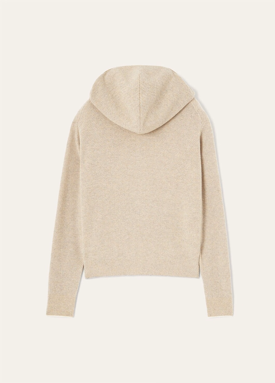 Varallo Baby Cashmere Hooded Bomber Jacket Magnolia Petale