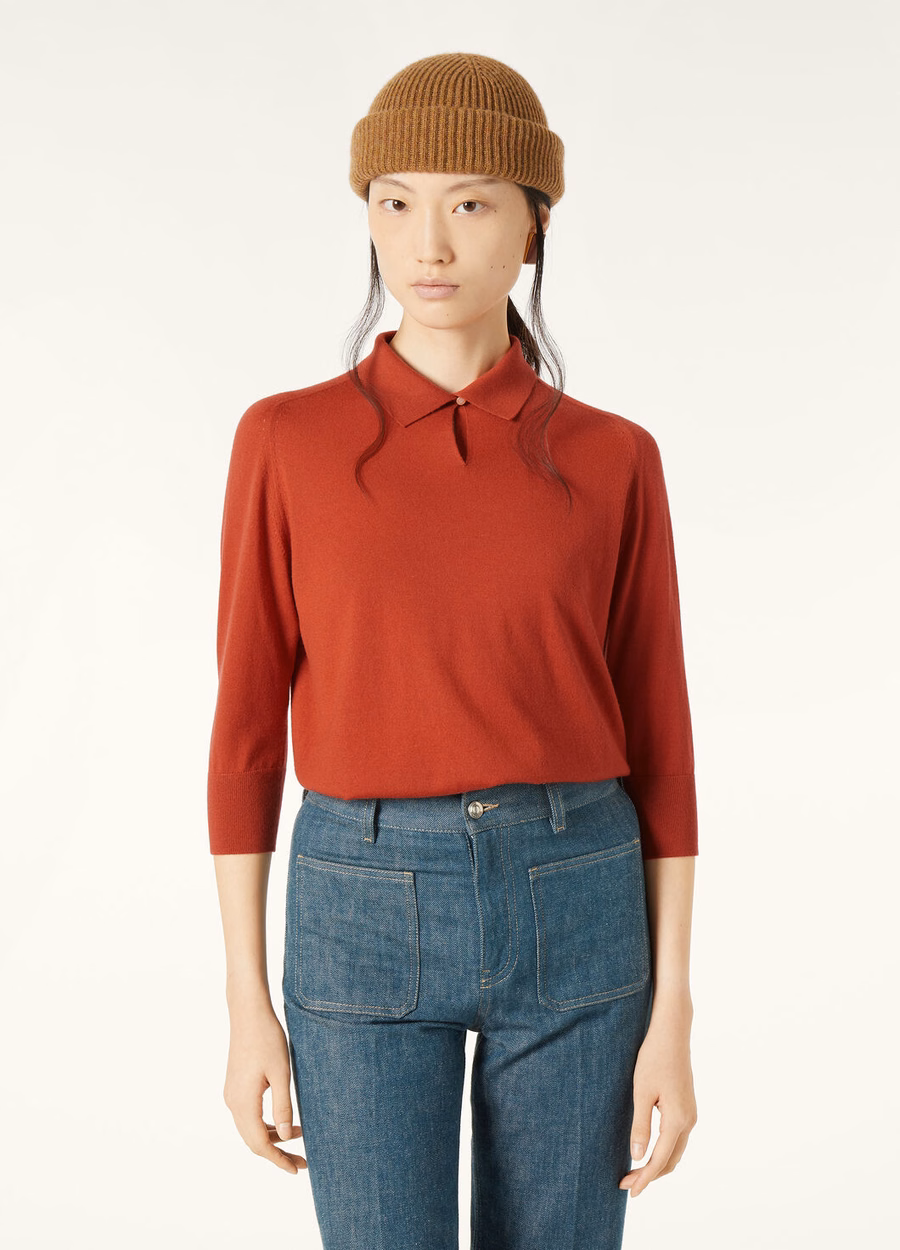 Neo Piuma Cashmere Red Geranium polo shirt