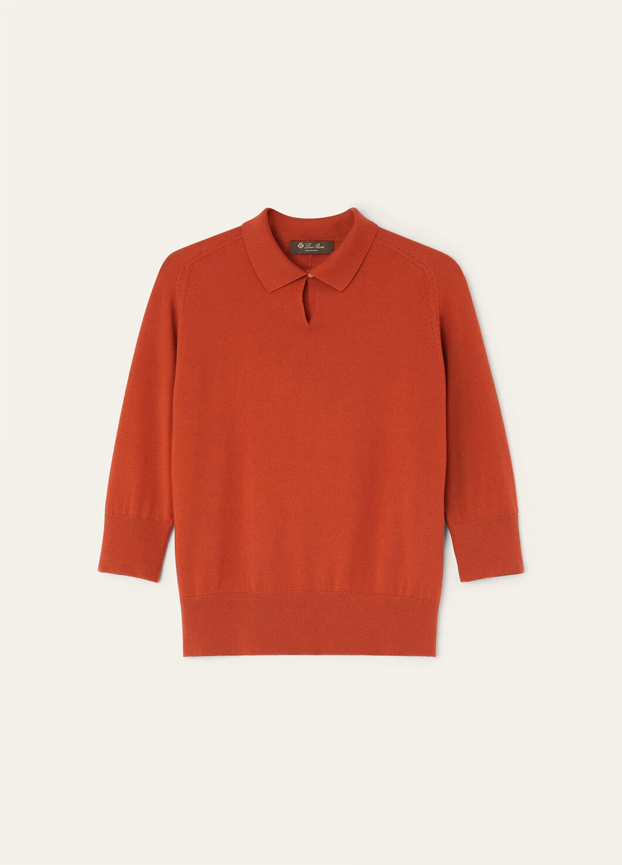 Neo Piuma Cashmere Red Geranium polo shirt