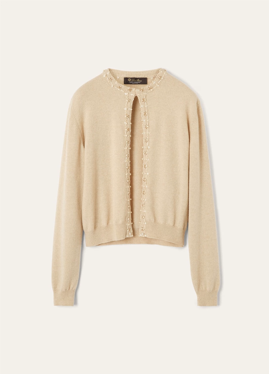 Classic Baby Cashmere Cardigan Natural Melange
