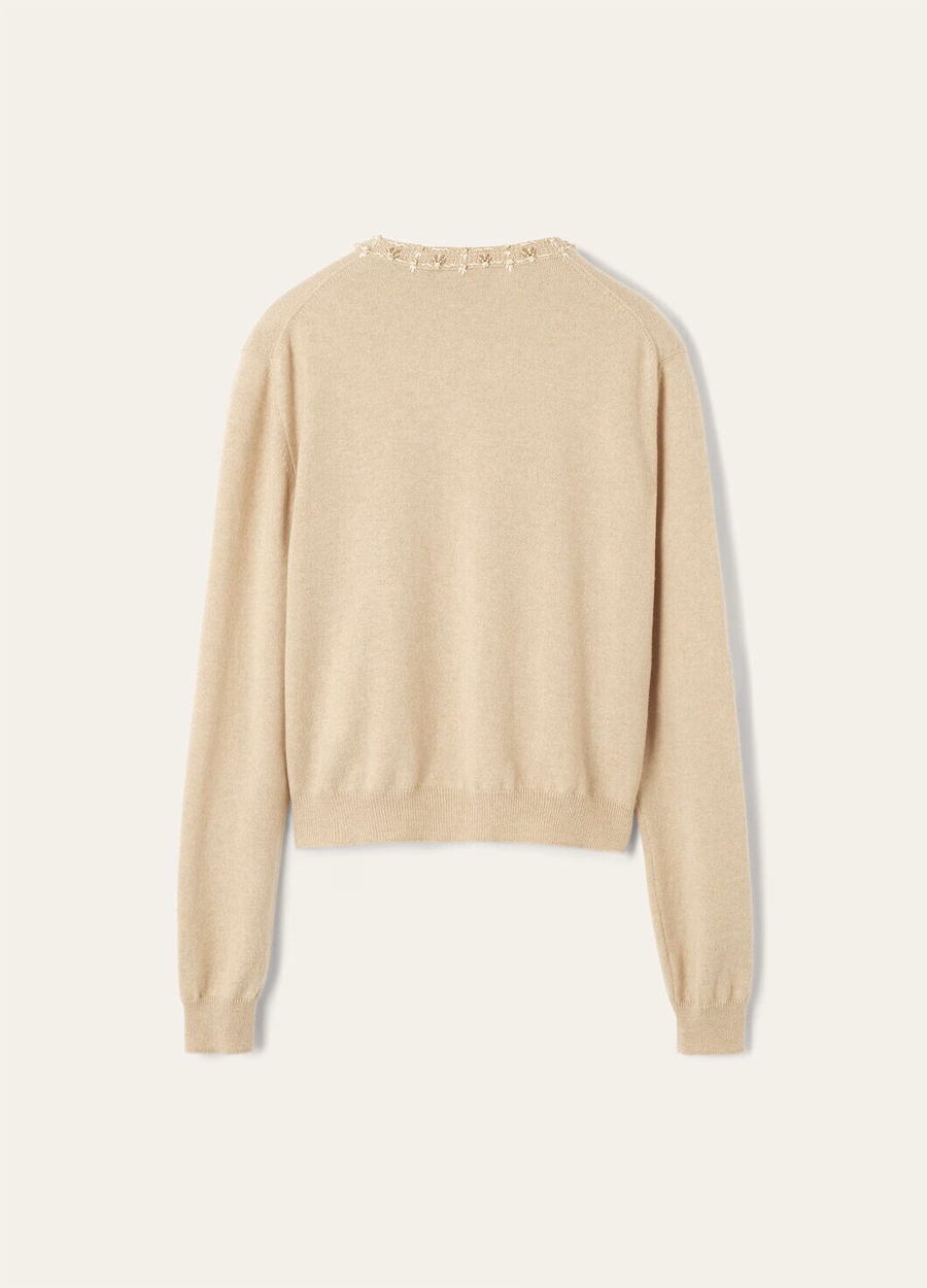 Classic Baby Cashmere Cardigan Natural Melange