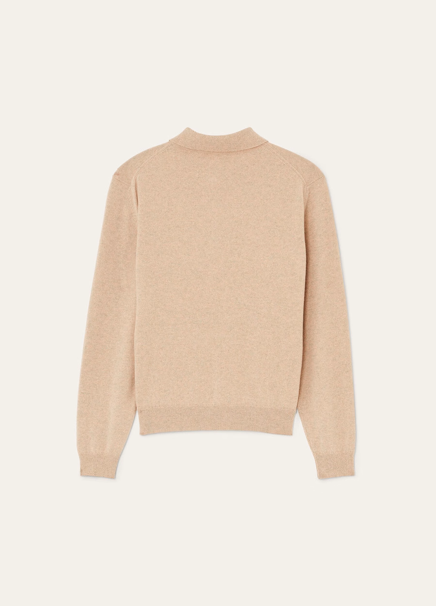 Classic Baby Cashmere Polo Shirt Rosy Granite Melange