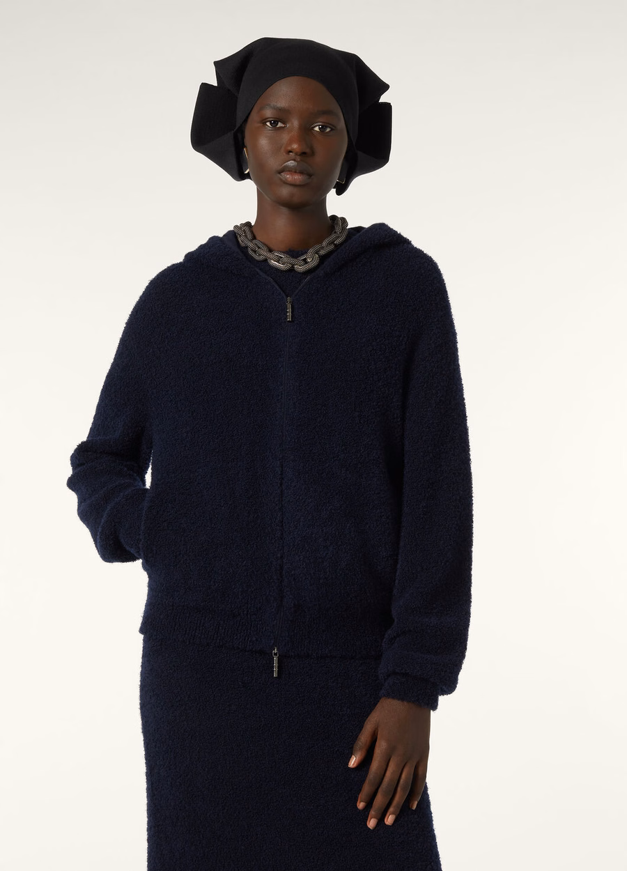 Pella Silk Cashmere Sweater Jacket Classic Blue