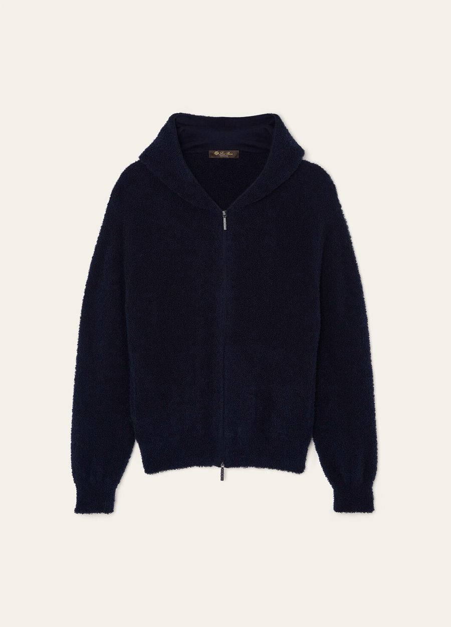 Pella Silk Cashmere Sweater Jacket Classic Blue