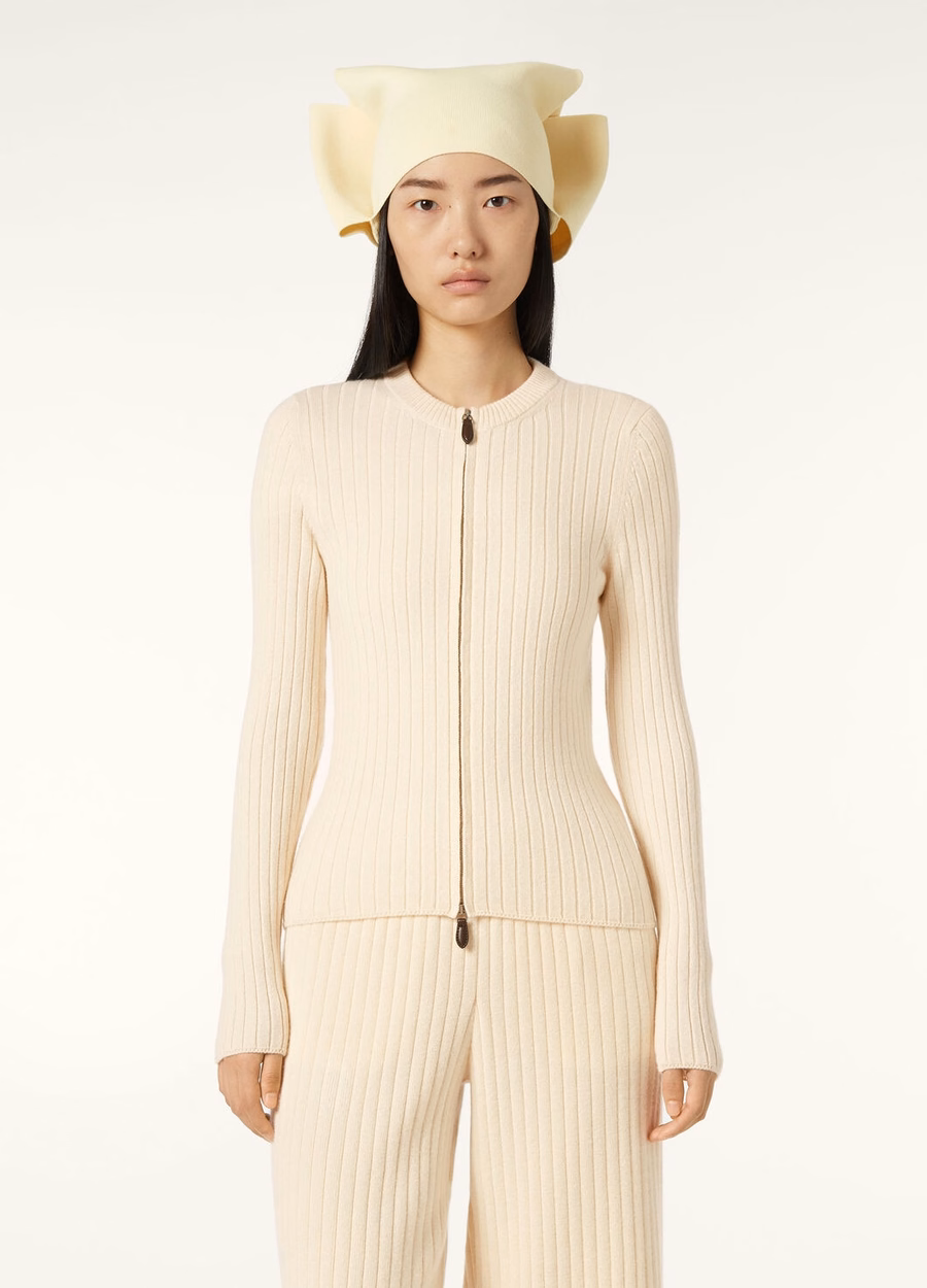 Coste Baby Cashmere Bomber Sweater Snow White