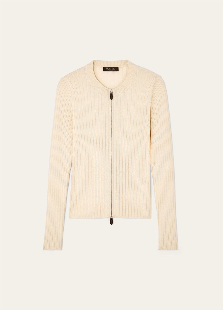 Coste Baby Cashmere Bomber Sweater Snow White