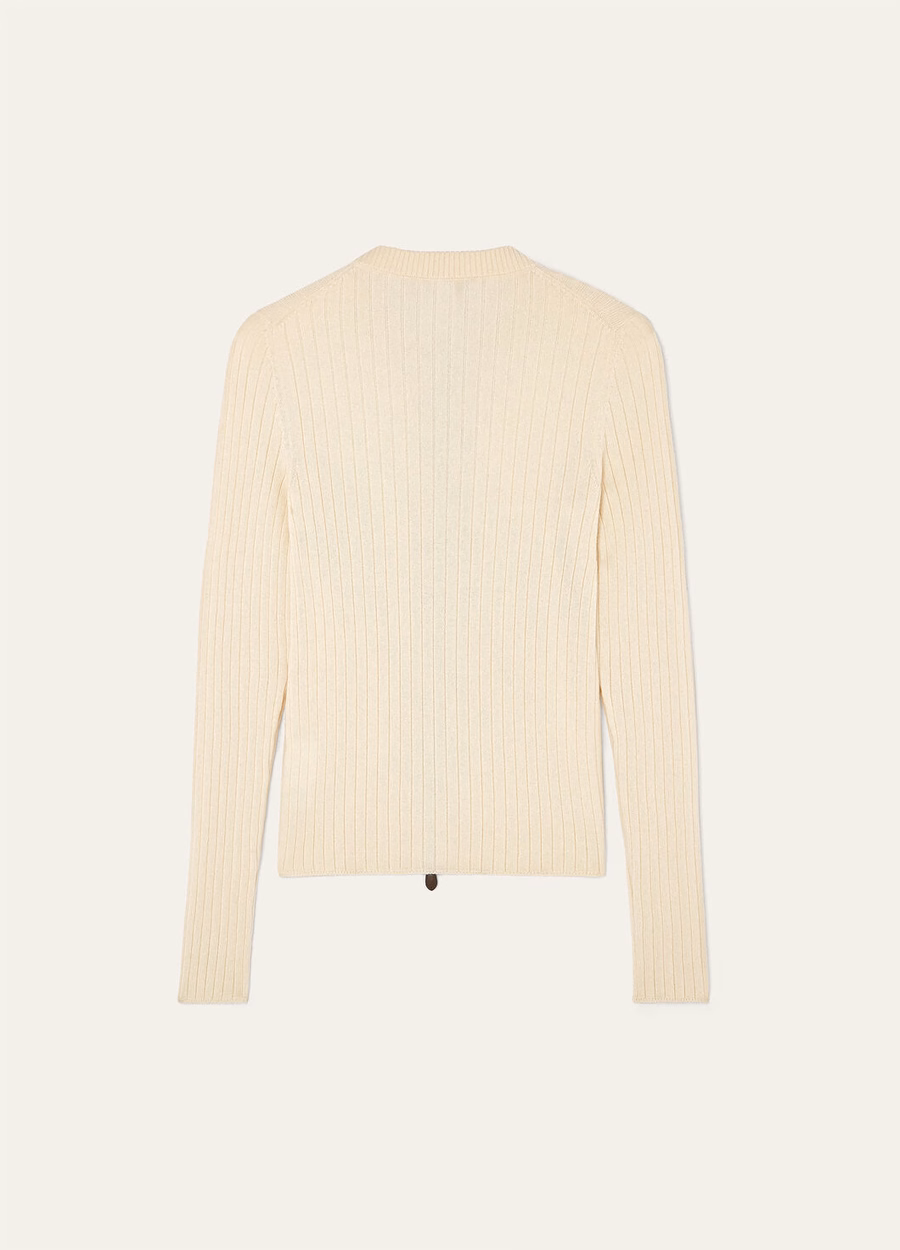 Coste Baby Cashmere Bomber Sweater Snow White