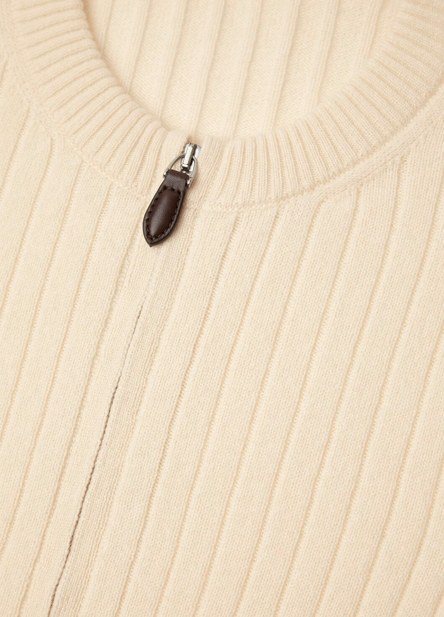 Coste Baby Cashmere Bomber Sweater Snow White