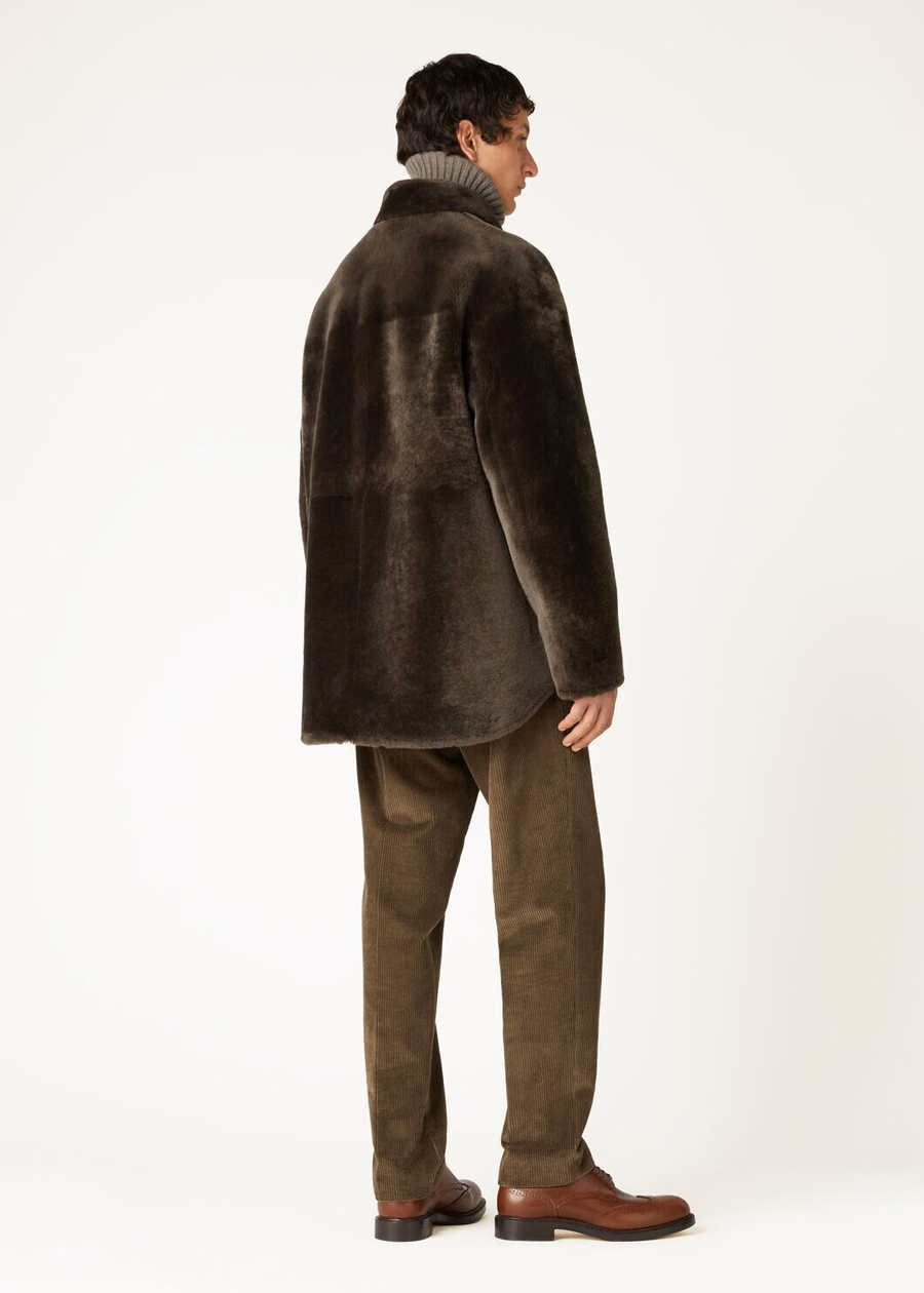 Aldo shearling overshirt BROWN MARBLE