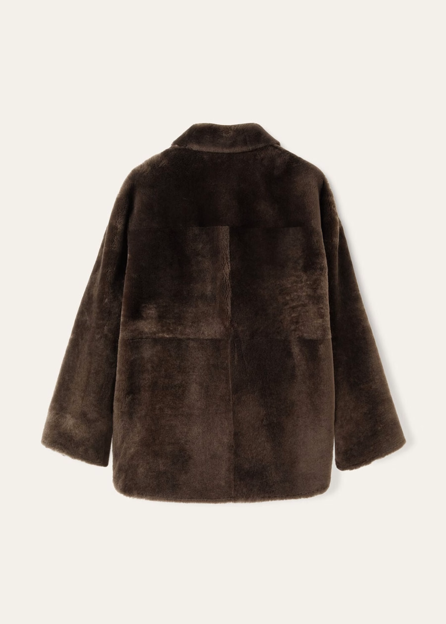 Aldo shearling overshirt BROWN MARBLE