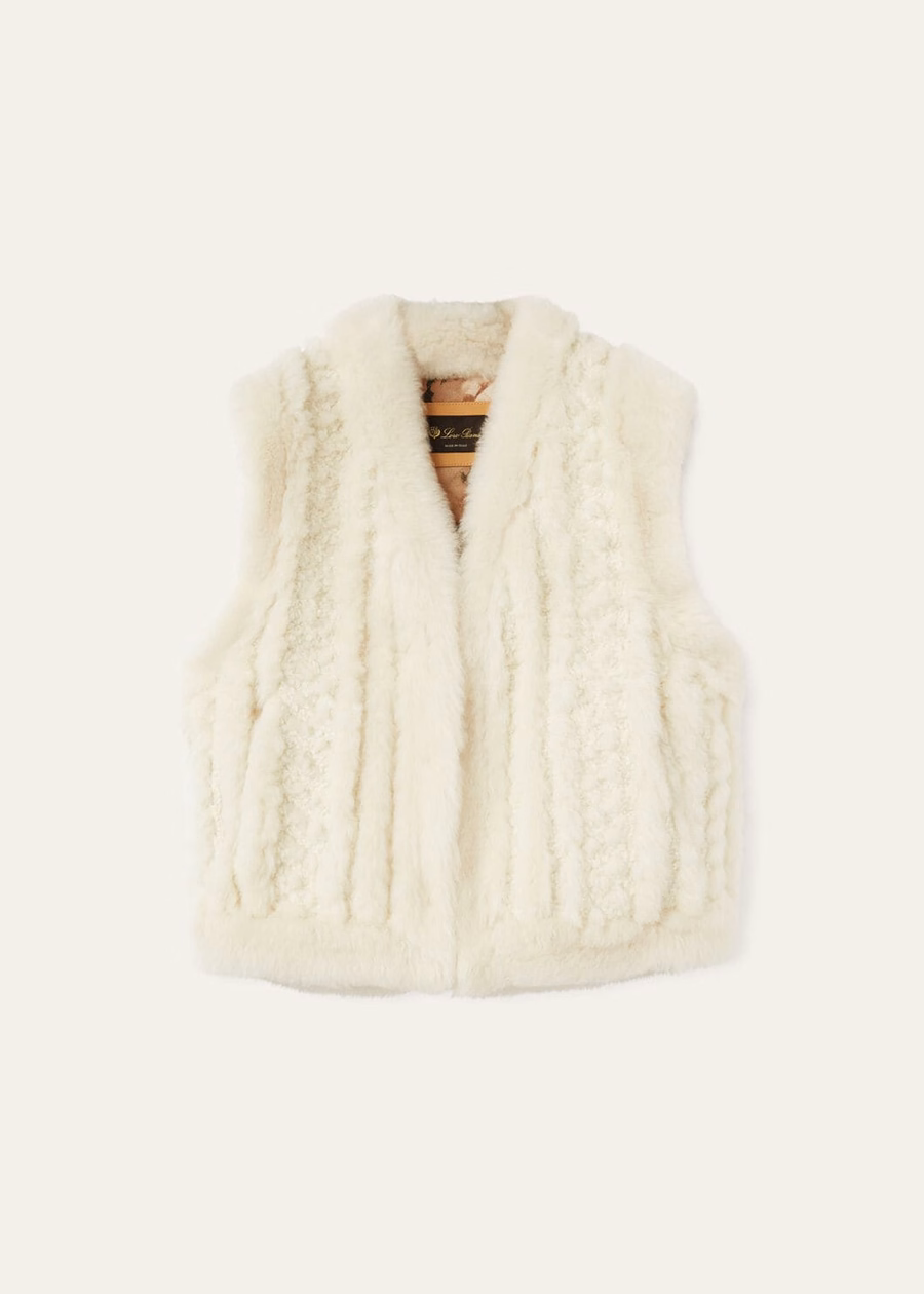 Bryton Shearling Vest Natural Melange