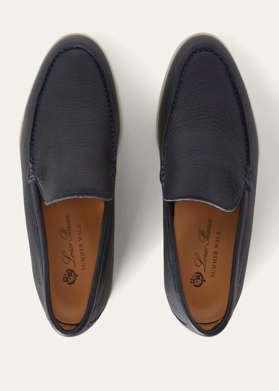 Summer Walk Loafer Elk Leather Navy Blue