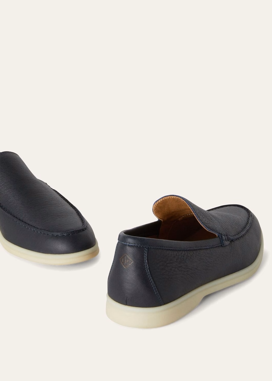 Summer Walk Loafer Elk Leather Navy Blue