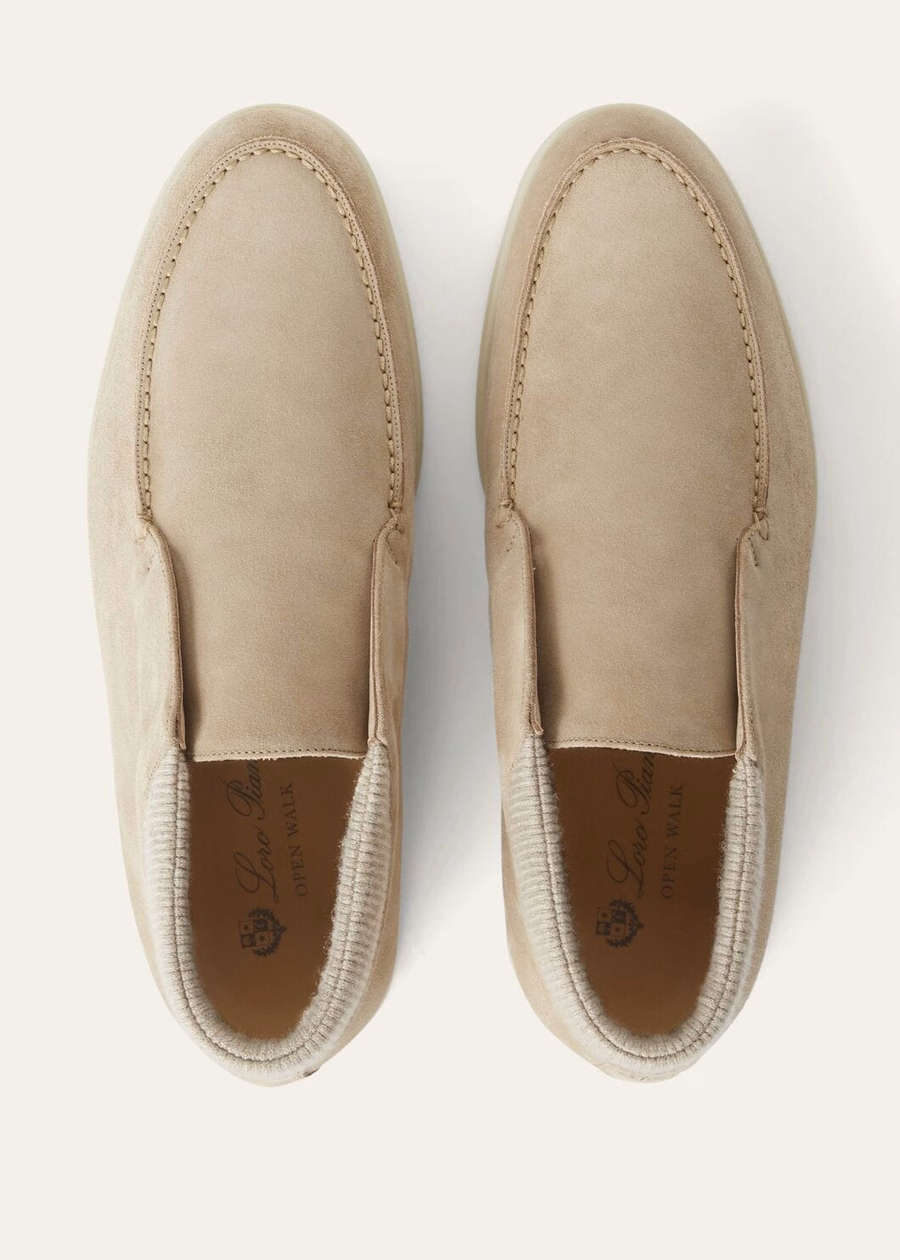 Wintery Walk open-toe ankle boots in sand-coloured suede