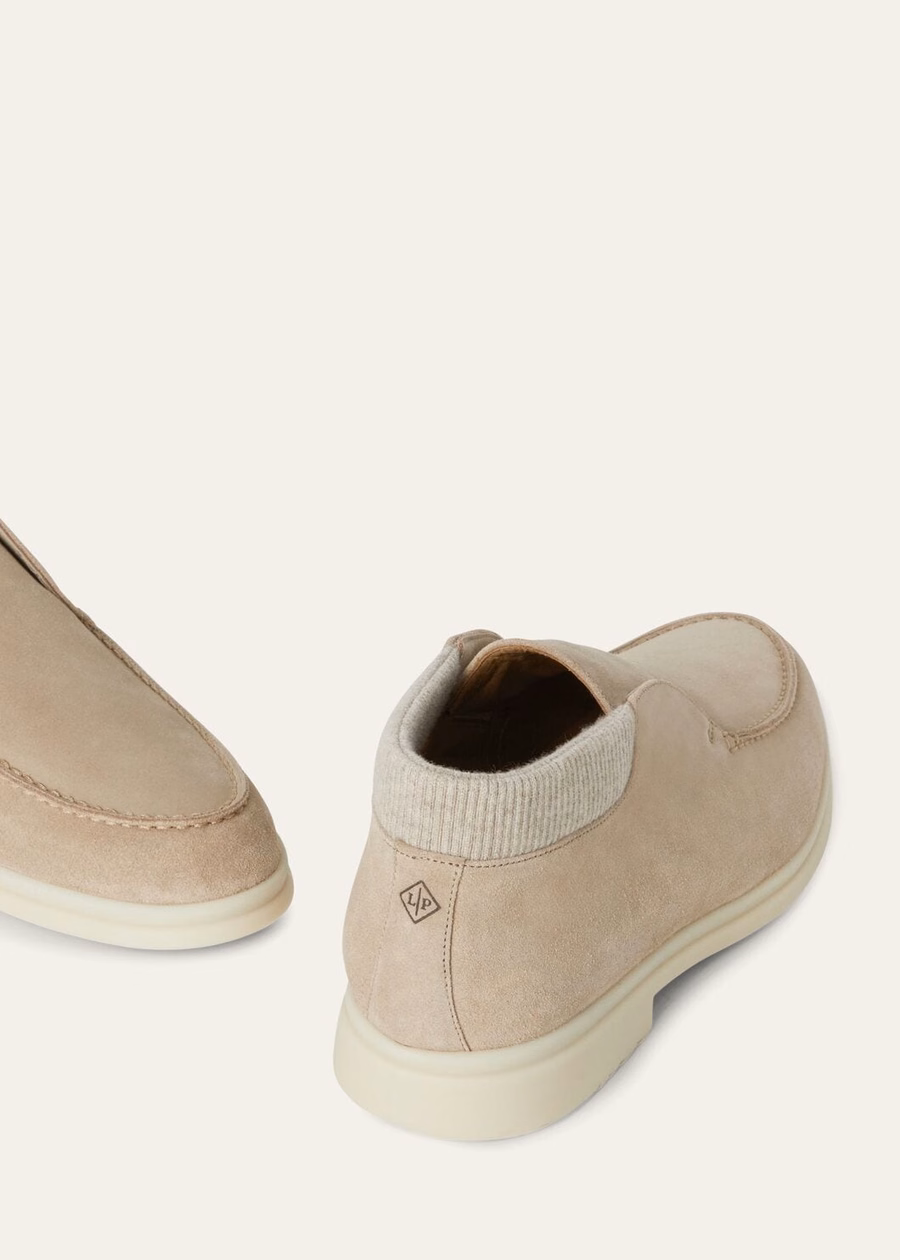 Wintery Walk open-toe ankle boots in sand-coloured suede