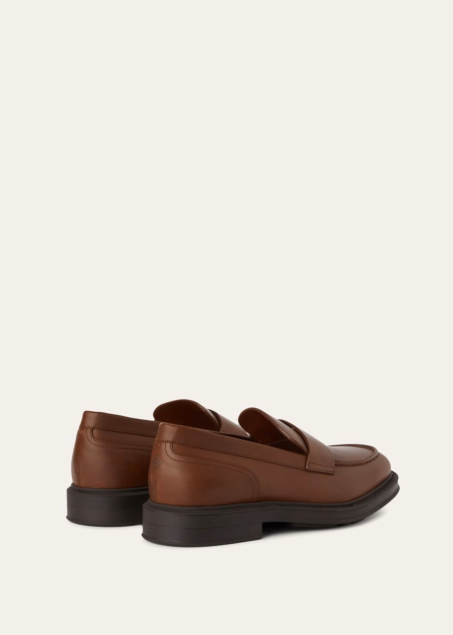Travis loafer in Havana brown calfskin